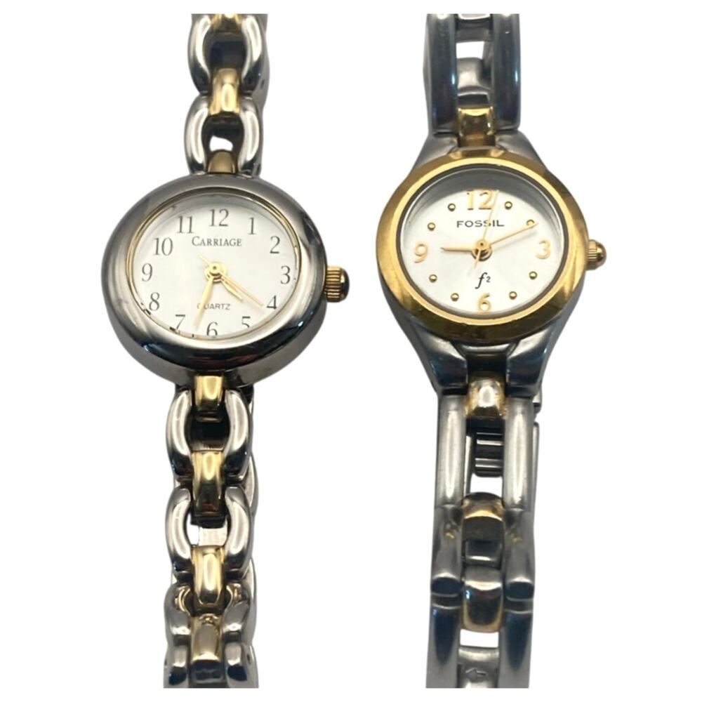 Fossil F2 Carriage Women's Watches with New Batteries - WORKING Wrist Size 5.5